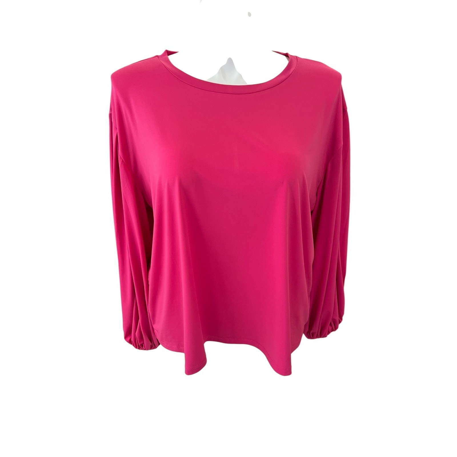 Eloquii 22/24 Pink Puff Long Sleeve Blouse Stretch Poly/Spandex Blend